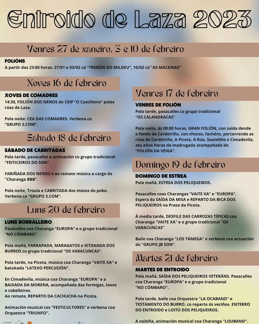 Laza 2023 programa